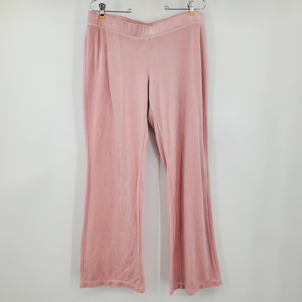Juicy Couture OG Big Bling Pink Velour Rhinestone Track Pants XL Y2K McBling